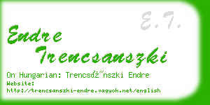 endre trencsanszki business card